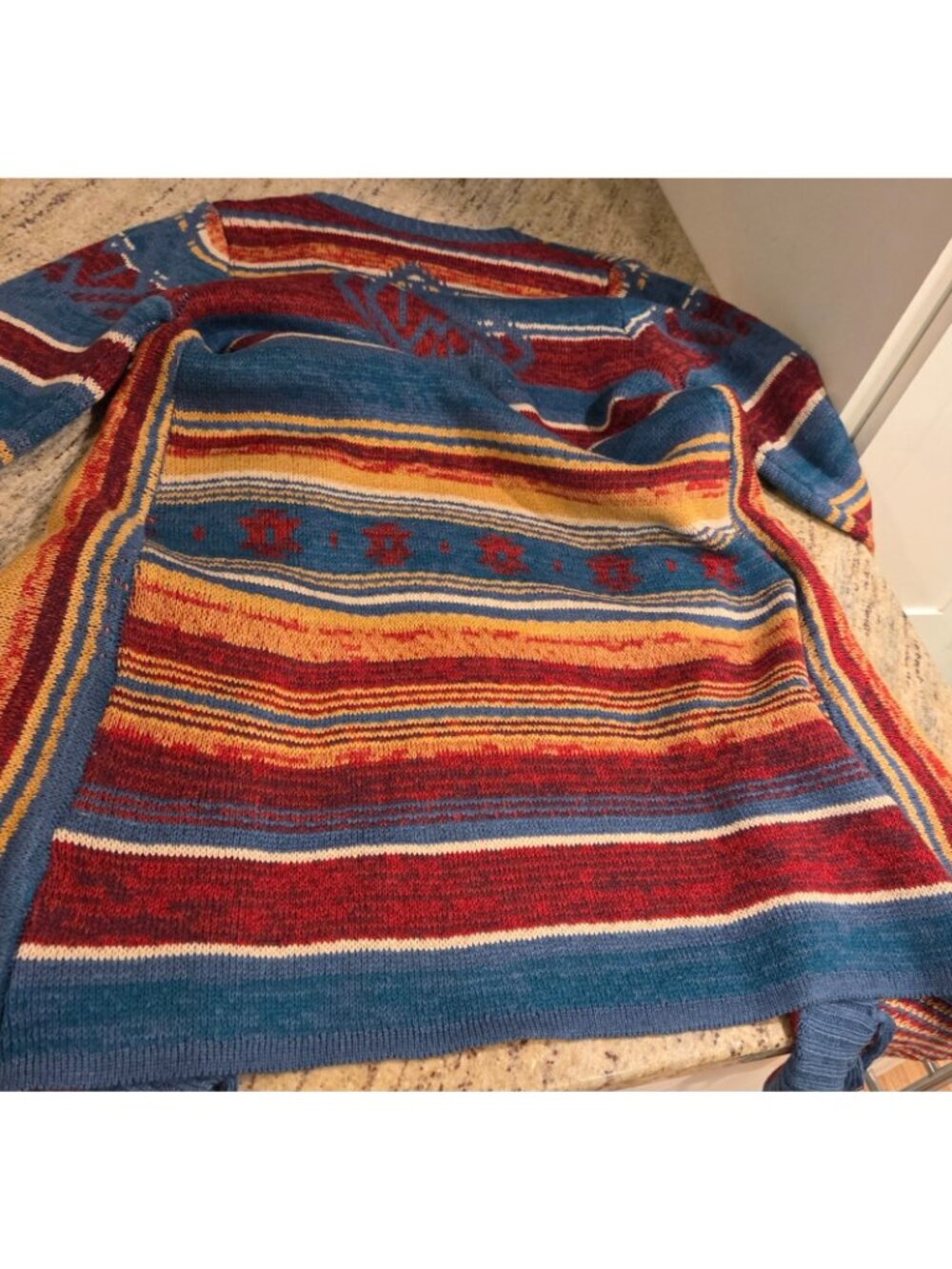 Wrangler Open Cardigan Sweater Womens M Fringe Aztec Southwestern Cowgirl - Picture 13 of 14